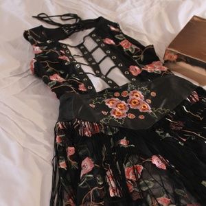 Nasty Gal - Flower Power Vegan Leather Dress